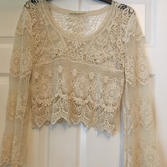 Staring at Stars Tops - Staring at stars ivory lace/crochet top